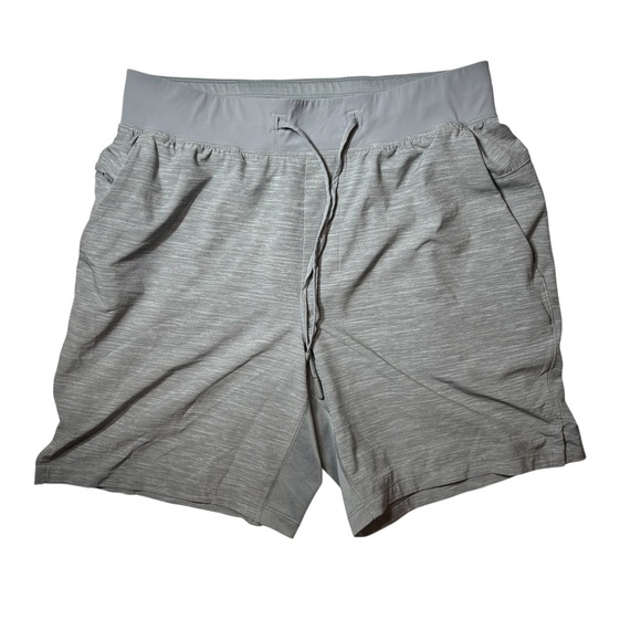 Lululemon Shorts Men's M Grey Elastic Waist Drawstring Athletic Workout LM7AHPS - Picture 1 of 9